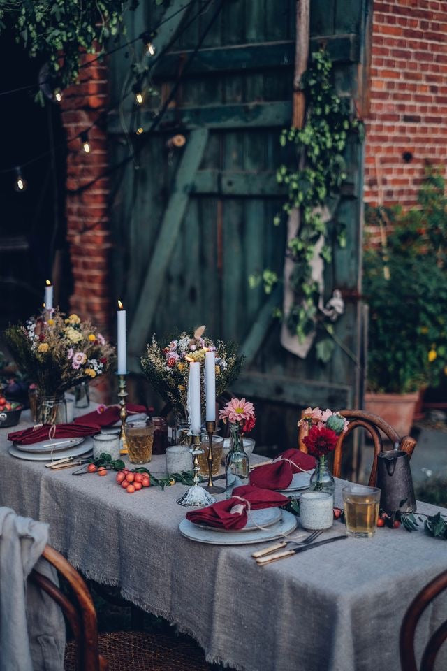 Duk lin rustikk 90x300 Lovely linen