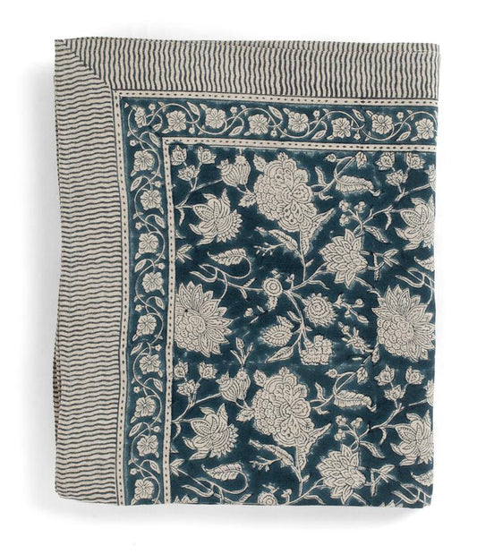 Duk lin Indian Rose - Denim Blue - 150x230cm Chamois