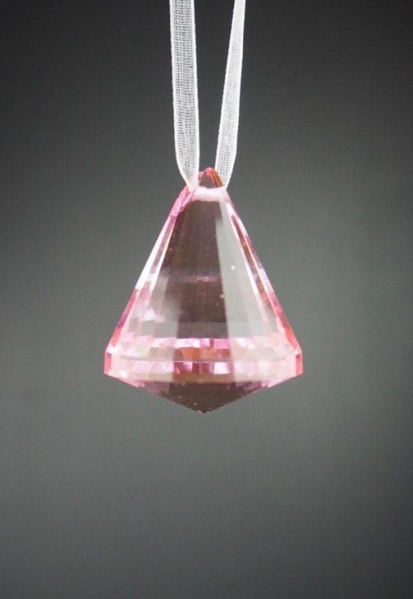 Julepynt krystall rosa 4 cm Filipiniana