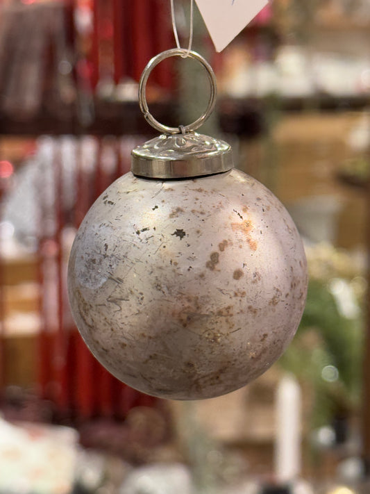 Julekule antikk grå 5 cm Affari