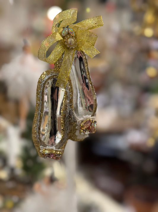 Ballerina ballett sko gull 14 cm Goodwill