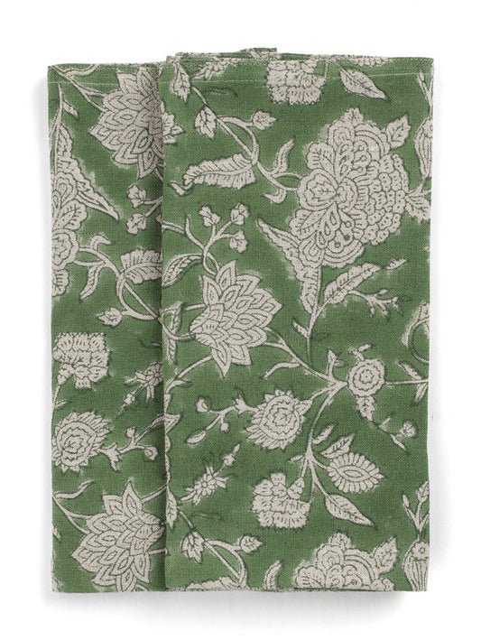 Linserviett Indian Rose - Green - 50x50cm Chamois