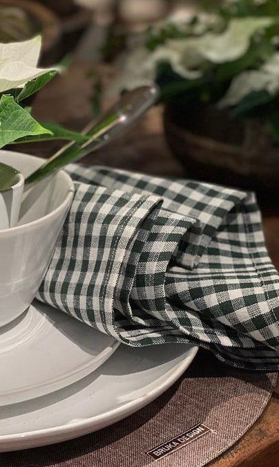 Tøyserviett rutet grønn Bruka design