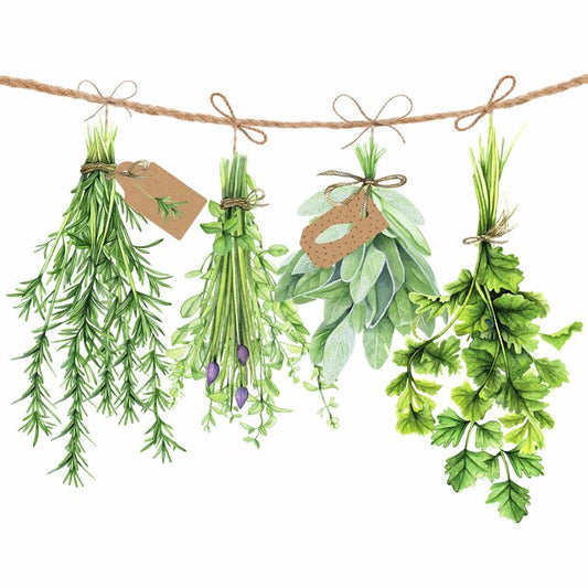 Serviett lunsj urter fresh herbs Ambiente