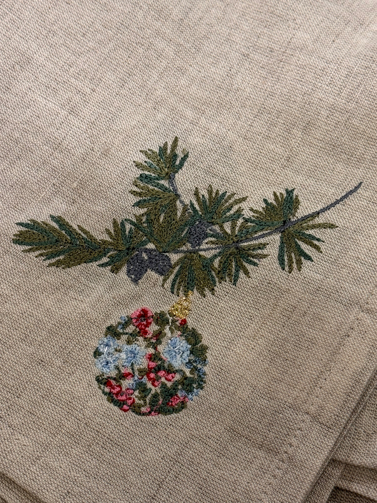 Tøyserviett jul brodert Greengate