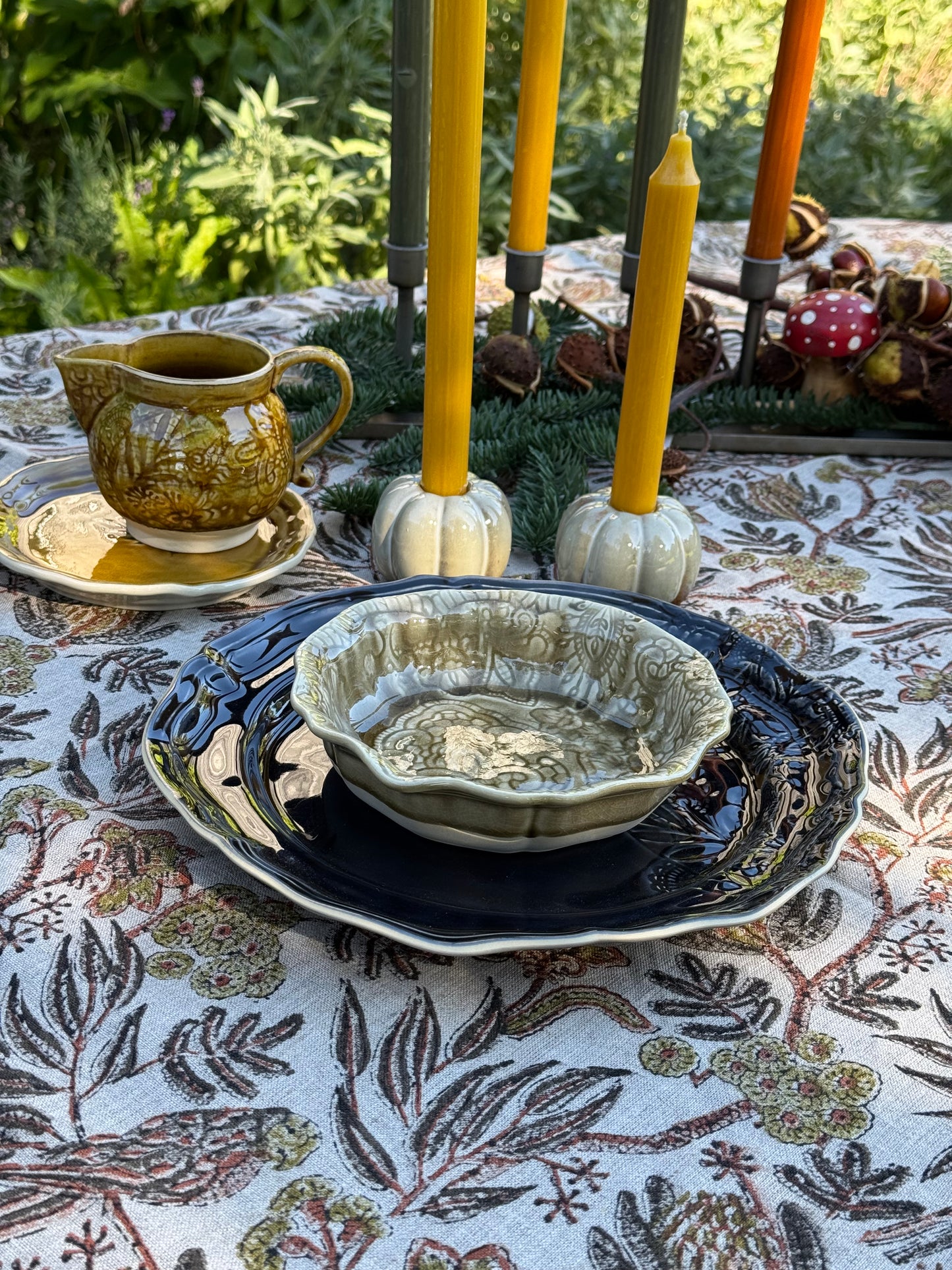 Gresskar lysestake beige Ib Laursen