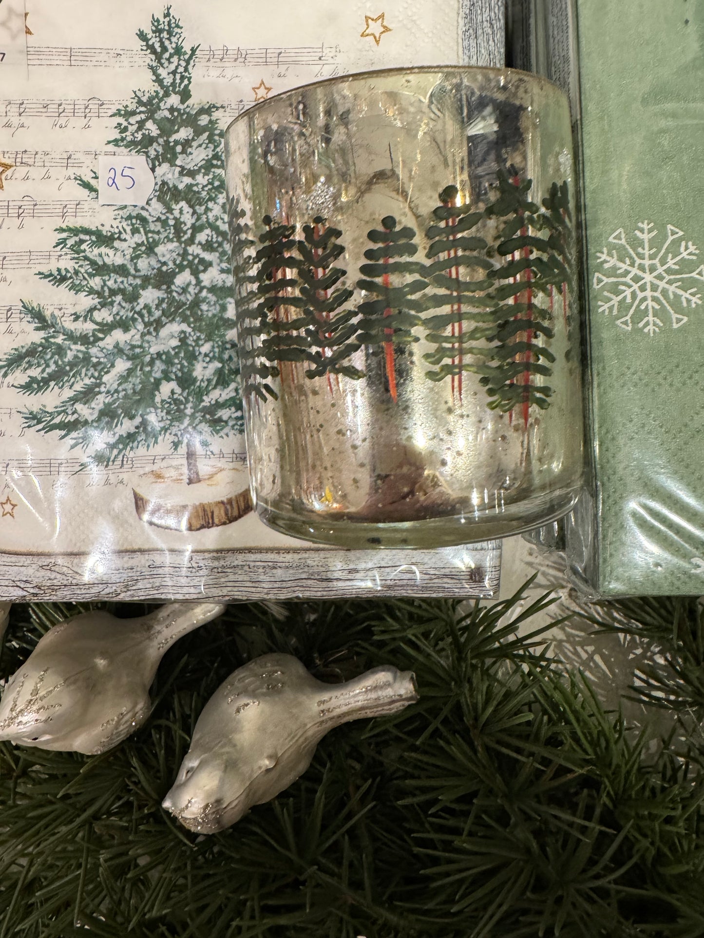 Telys Lykt sølvfarget trær Walther og Co