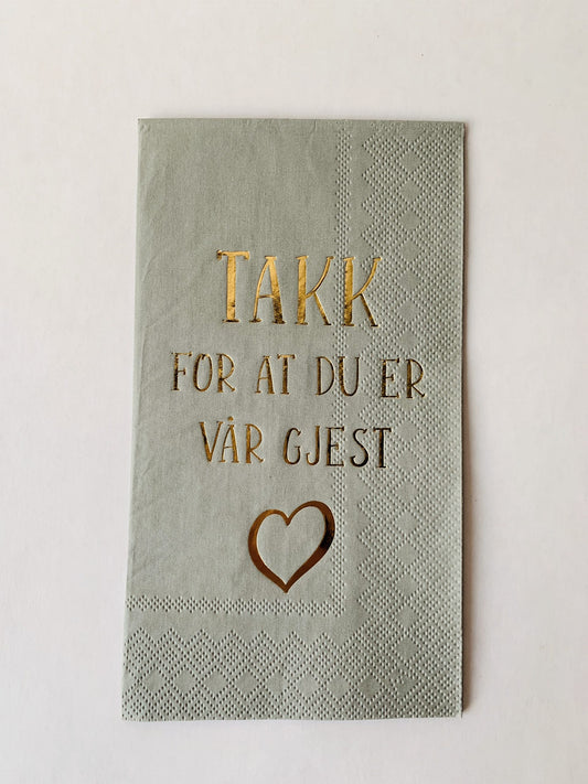 Buffet serviett Takk for at du er vår gjest Trend design