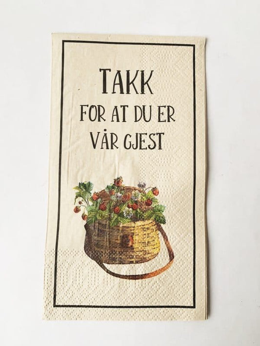 Buffet serviett takk for at du er vår gjest Trend design