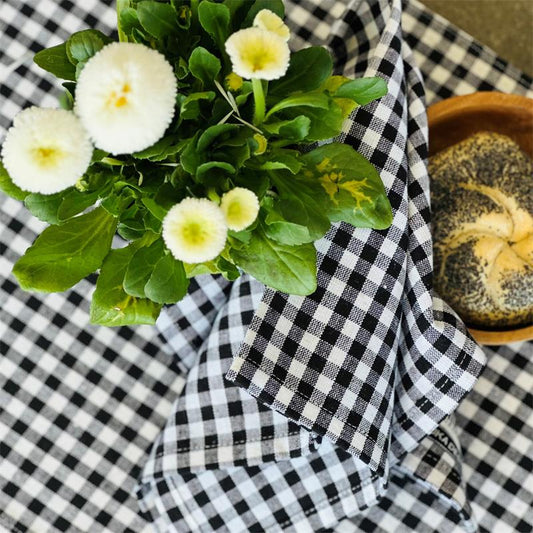 Tøyserviett rutet sort Bruka design