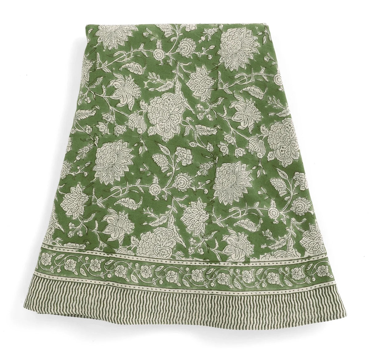 Duk lin Indian Rose - grønn - rund 220cm Chamois