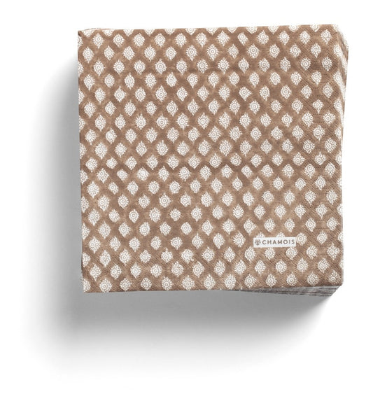 Serviett middag Medallion brun 50 stk Chamois