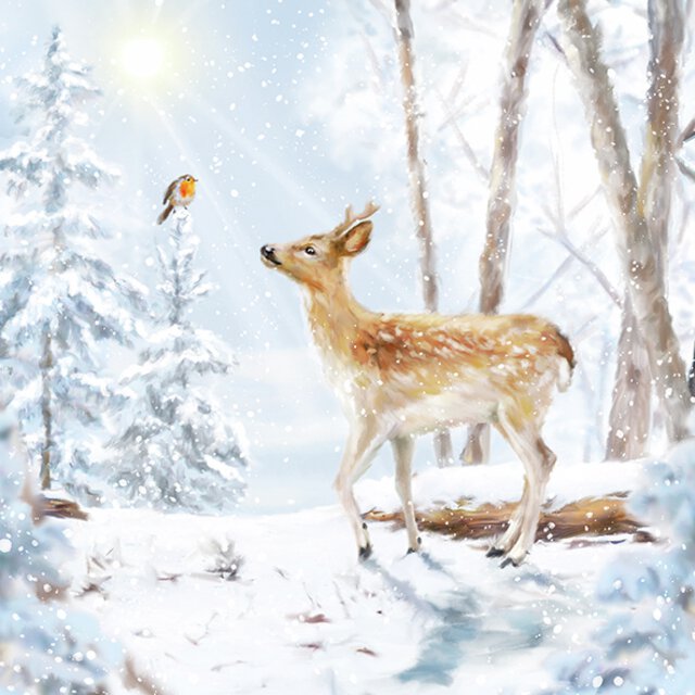 Serviett lunsj hjort Meeting in winterworld Ambiente