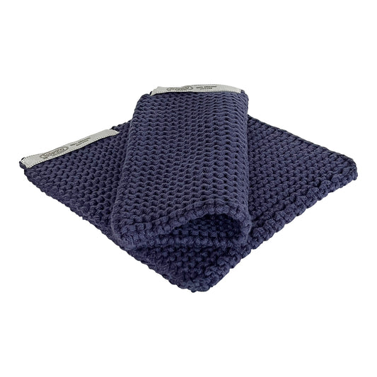 Grytelapper 2 stk støvet blå mørk Solwang Design