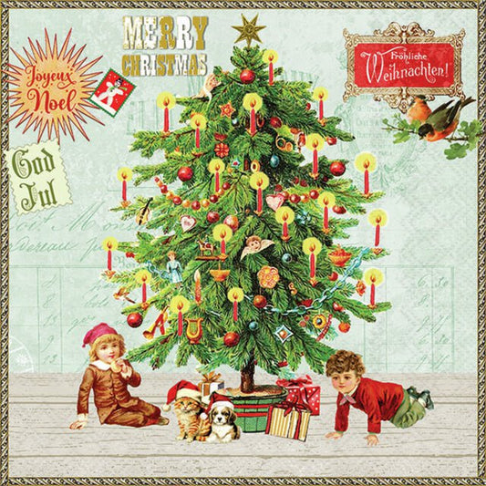 Serviett Lunsj Under the X-Mas tree green