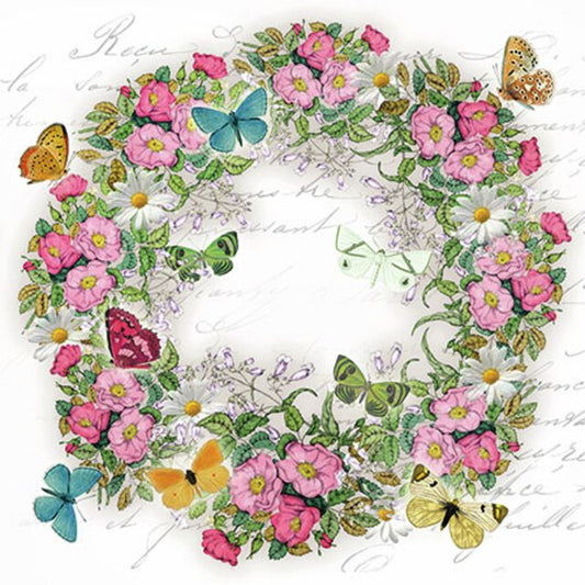 Serviett kaffe Wreath Of Flowers Ambiente