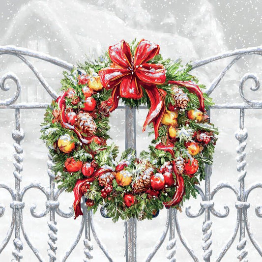 Serviett Lunsj krans Wreath on fence Ambiente