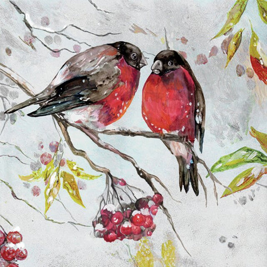 Serviett lunsj fugler birds on branch Ambiente