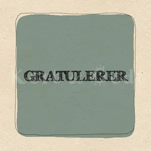 Kort m gratulerer grått