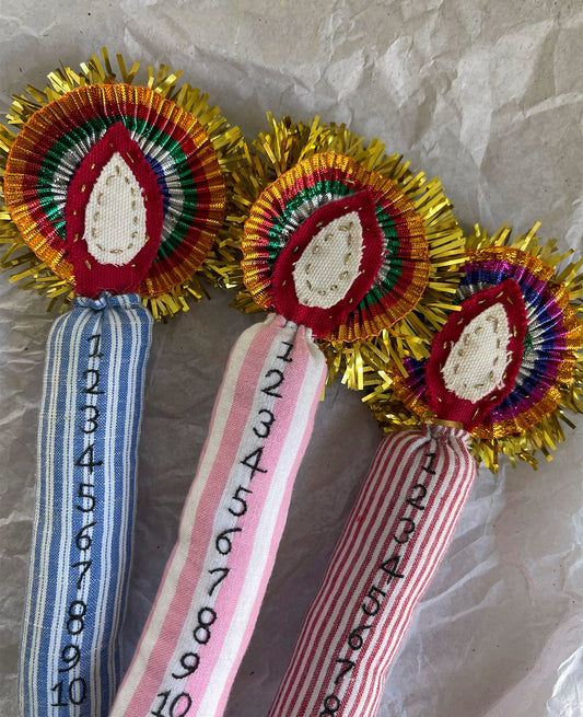 Adventlys stripet rosa Sissel Edelbo