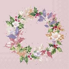 Serviett lunsj romantic ilex wreath IHR