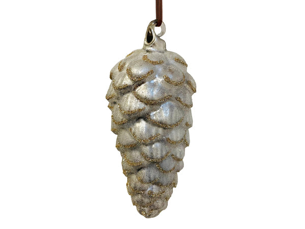 Kongle grå med gullglitter 14 cm Shishi