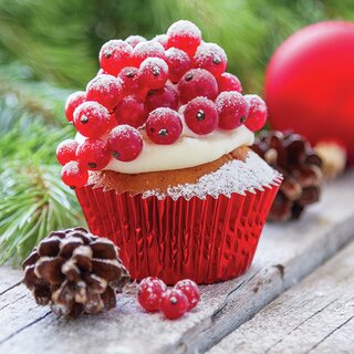 Serviett lunsj frukt christmas cupcake Ambiente