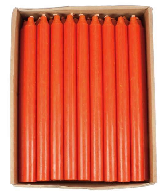 Tynne lys 18 og 28 cm oransje mørk Kiri