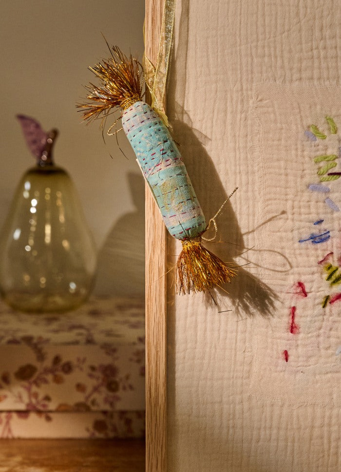 Toffee no 13 Vintage Kantha Icicle Teal Sissel Edelbo