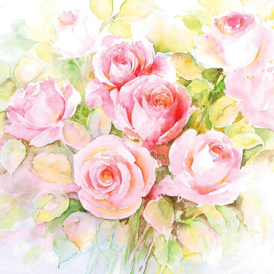 Serviett lunsj roser Watercolour roses Ambiente