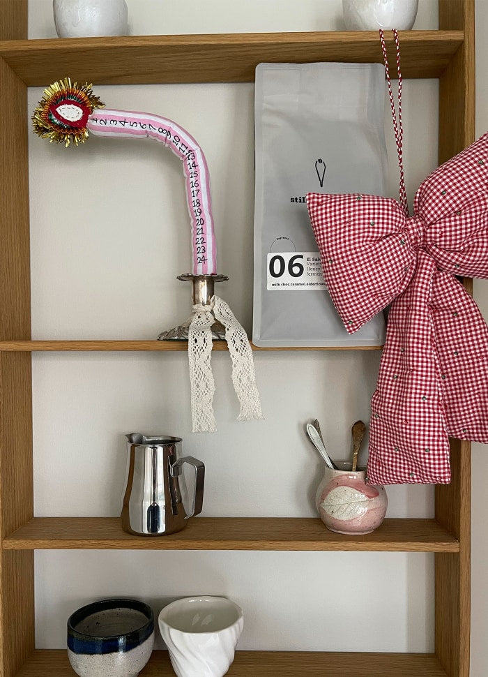 Adventlys stripet rosa Sissel Edelbo