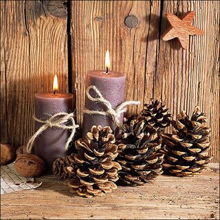 Serviett lunsj winter candles Ambiente