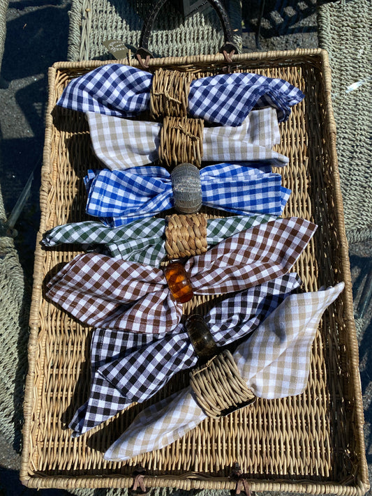 Tøyserviett rutet grå Bruka Design