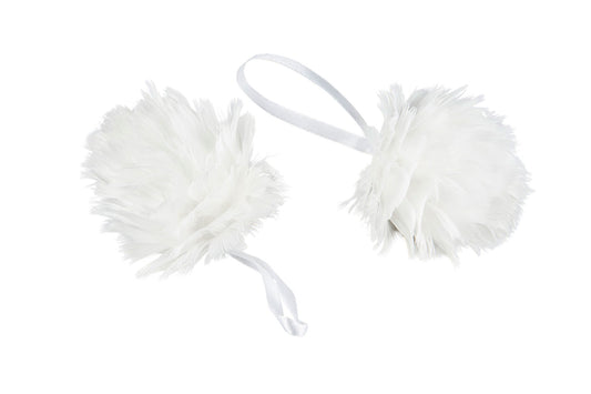 Julekule hvit offwhite fjærball Alot Design