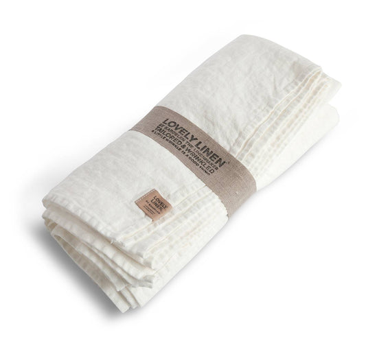 Duk lin off white hvit 145x250 Lovely linen