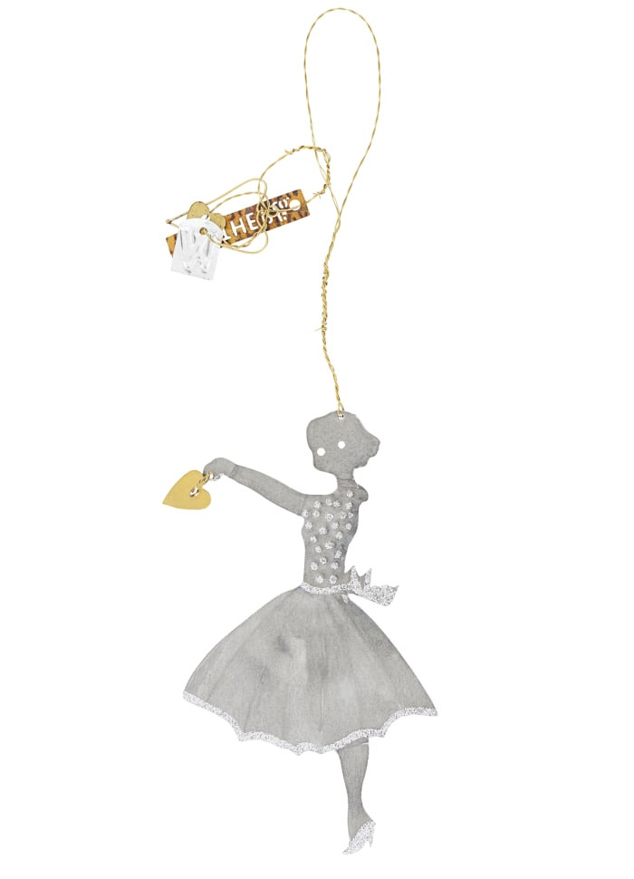 Jente messing hjerte 15 cm Walther & Co