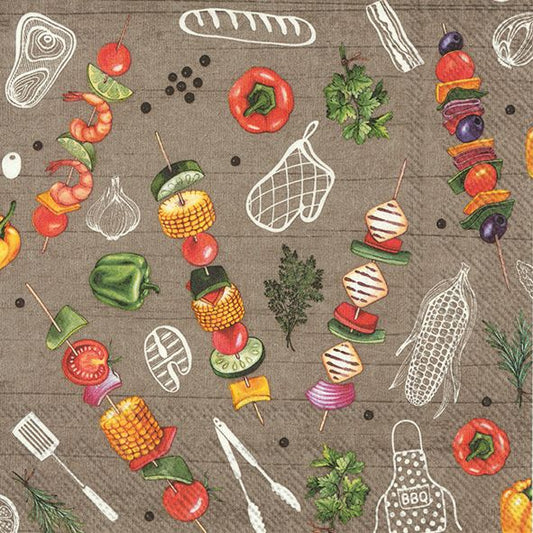 Serviett lunsj grønnsaker grill bbq season IHR