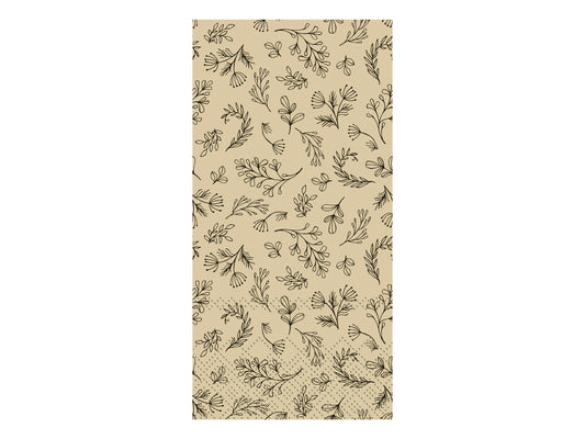 Buffet serviett lys gul m blader Chic Antique