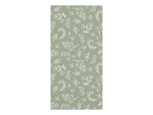 Buffet serviett lys grønn m blader Chic Antique