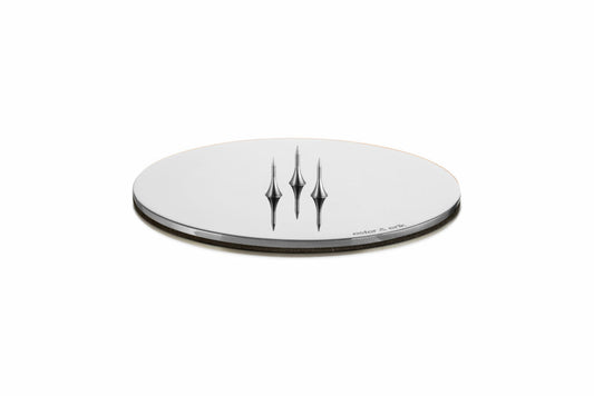 Platte i blank sølv farget 9 cm Ester og Erik