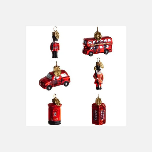 Julekuler Eske 6 engelske motiver julepynt 4 cm Brink Nordic