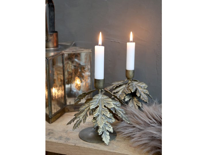 Lysestake blader antikk messing Chic Antique