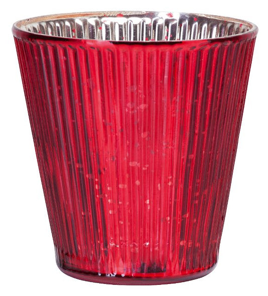 Telys lykt 10 cm rød Rainbow Wafer shiny Affari