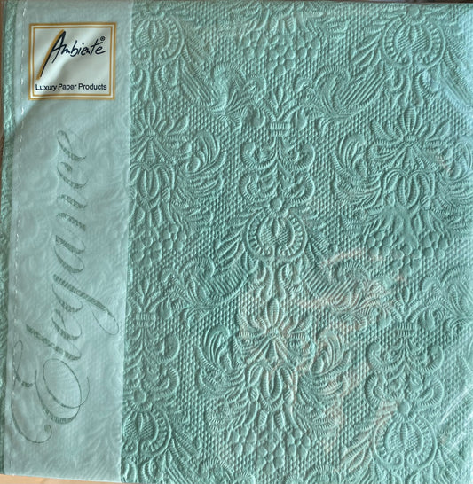 Serviett lunsj ensfarget dus jadegrønn pale aqua Elegance Ambiente