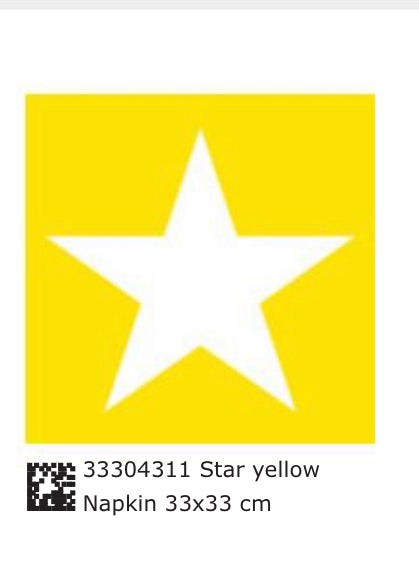 Serviett lunsj star gul Ambiente