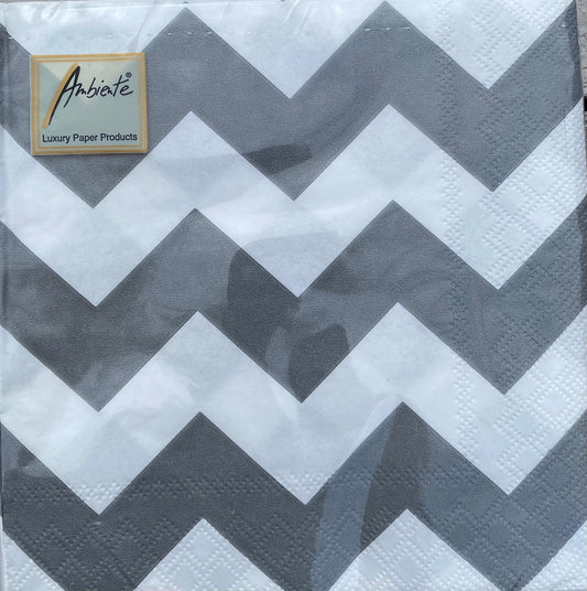 Serviett lunsj zig zag grå Ambiente