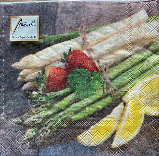 Serviett lunsj grønnsaker asparges Fresh Asparagus Ambiente