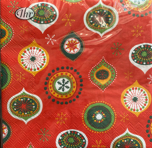 Serviett lunsj Dotty drops red IHR