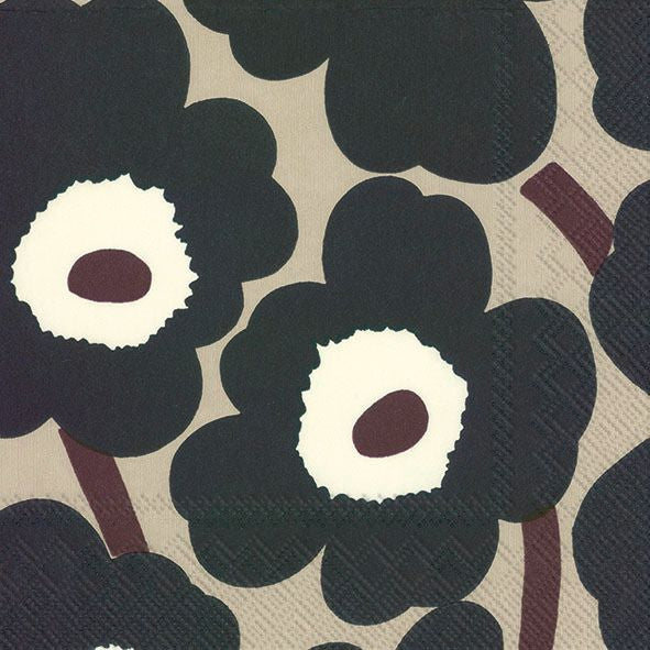 Serviett lunsj Marimekko Unikko mørk blå lin IHR