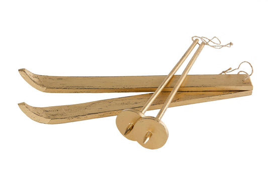 Julepynt sport Ski m staver gull Alot design